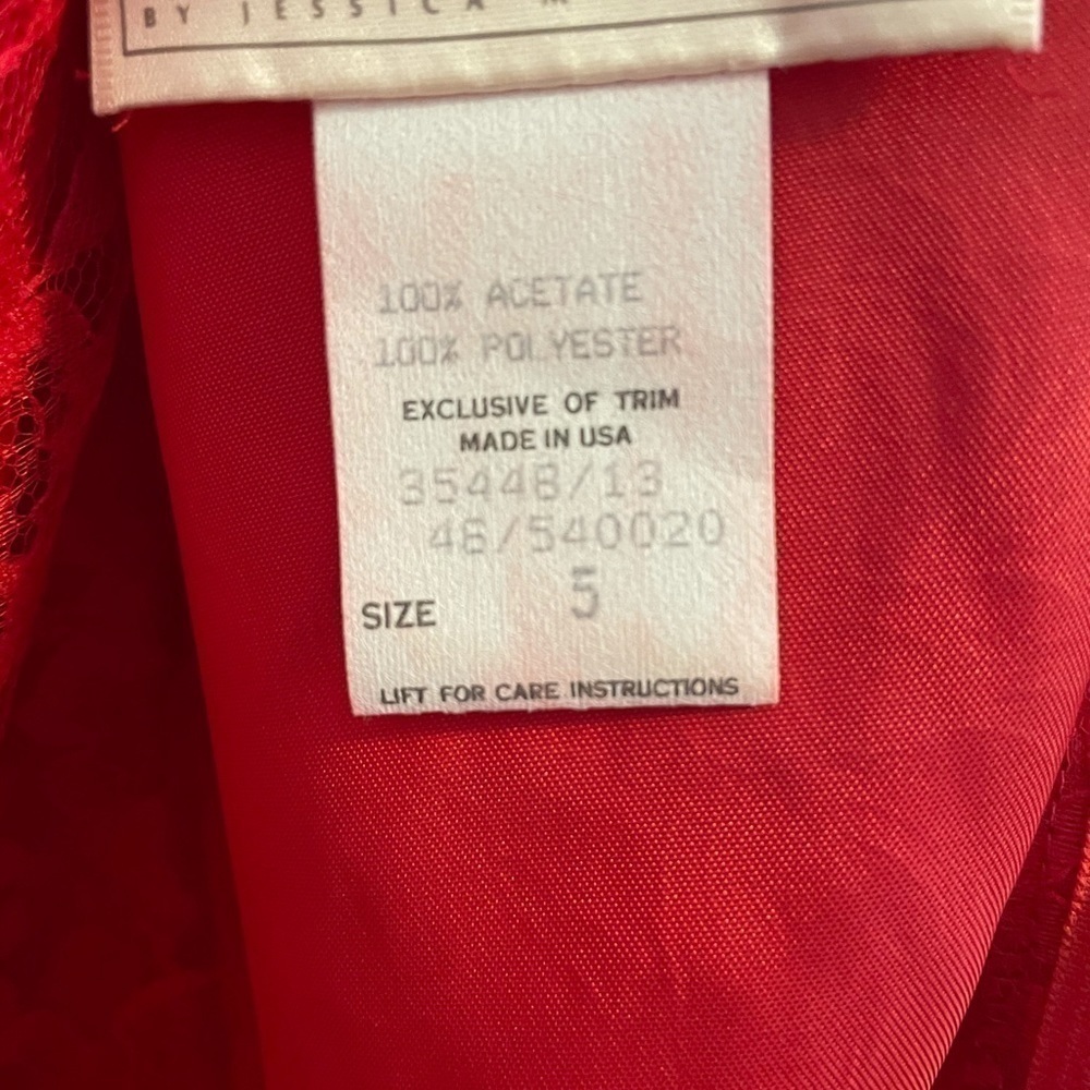 Gunne Sax vintage red lace peplum high neck dress - Picture 11 of 16